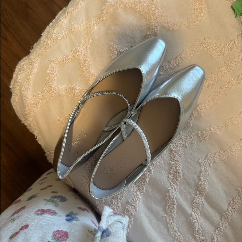 SFERRA Silver Ballet Flats with Elegant Design